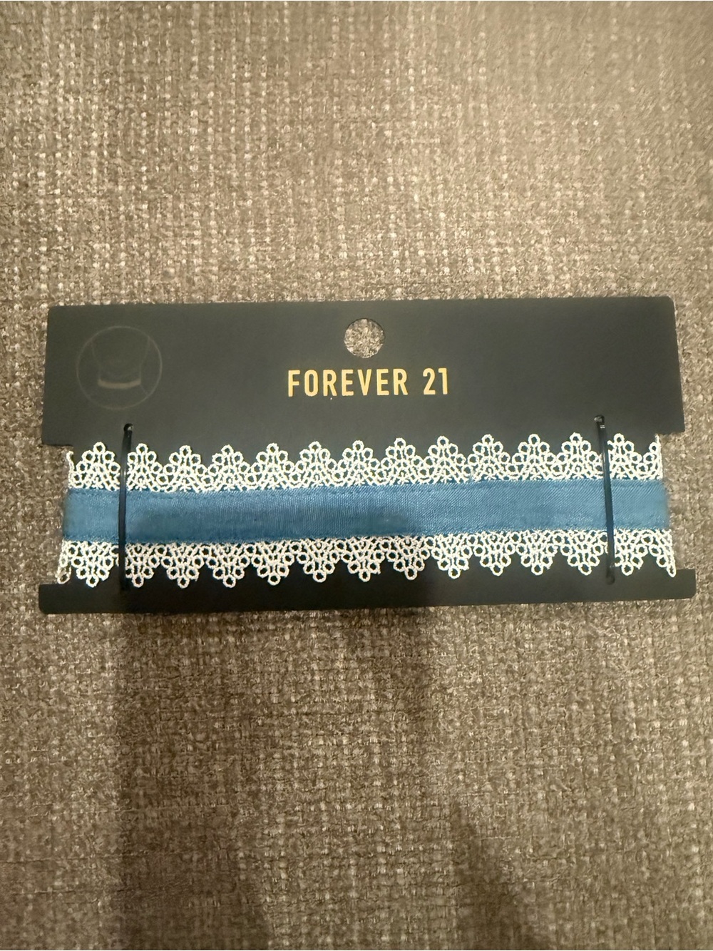 Forever 21 denim and lace chocker